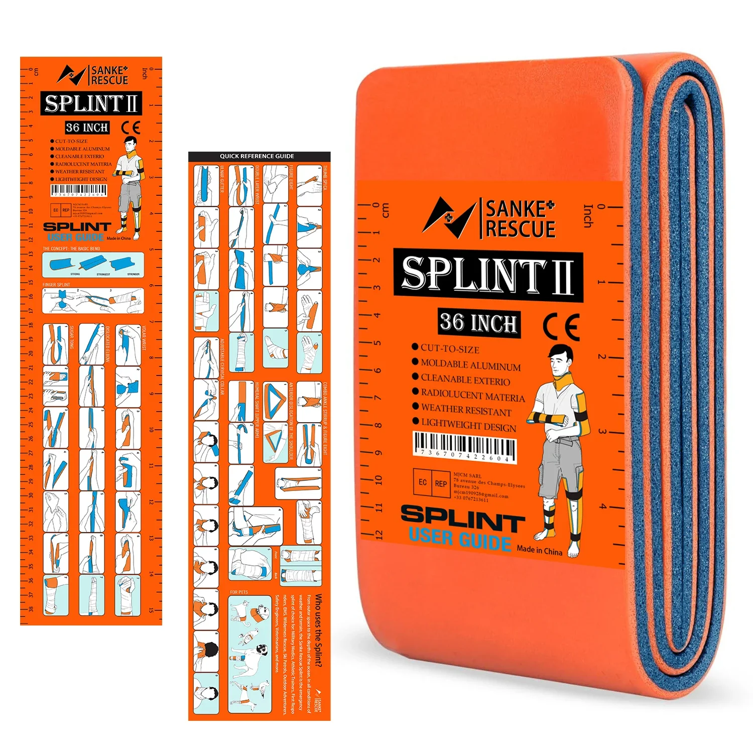 Emergency Poncho Rain - First Aid Splint 36/18