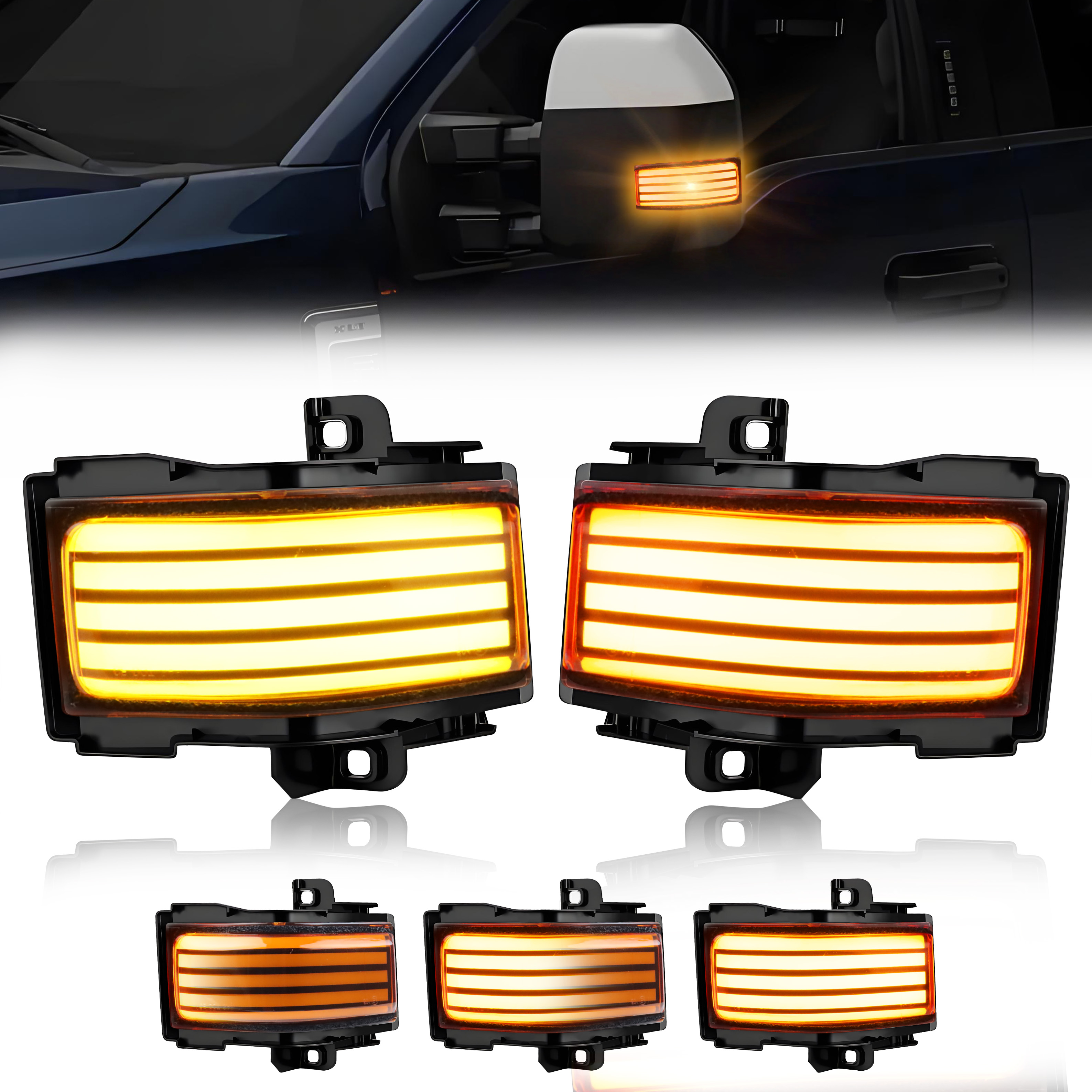 Signal Panel Orange - 2Pcs Turn Signal Light Side Mirror