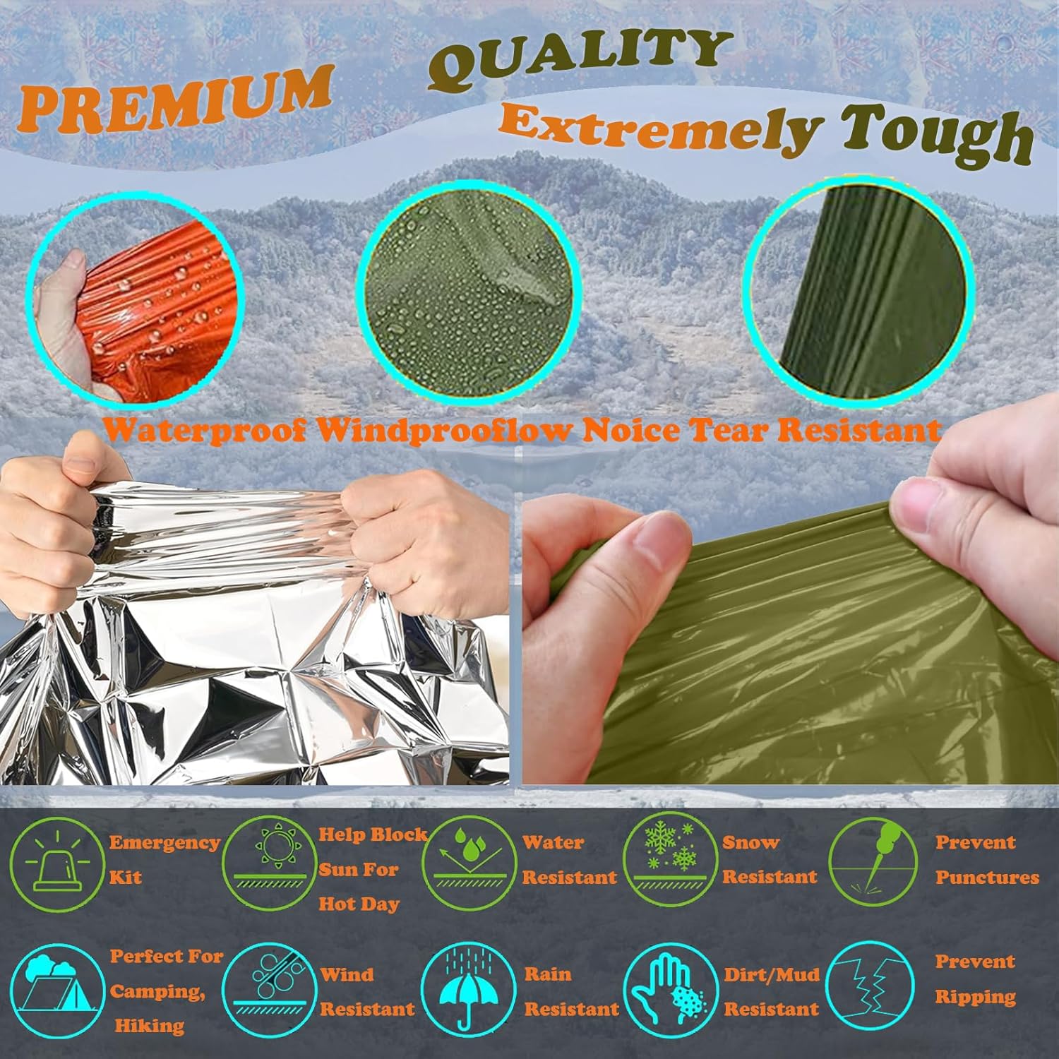 Camping Raincoat Waterproof Su - Survival Blanket Reflective avis et prix
