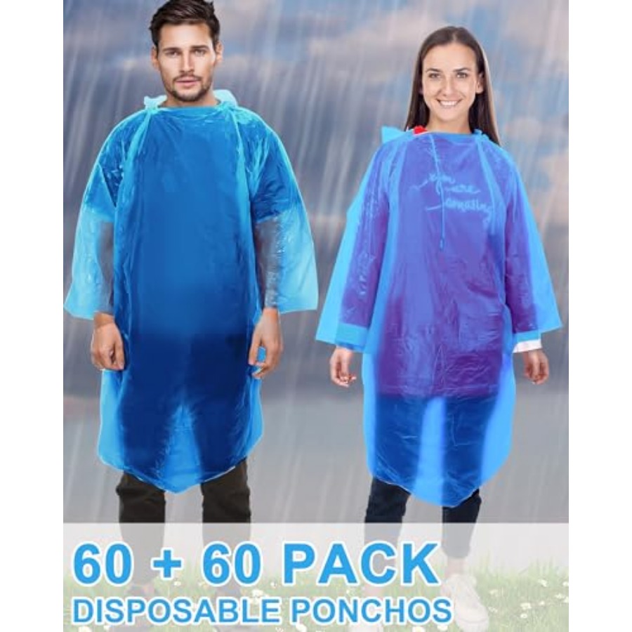120 Pack Disposable Rain Ponch - Emergency Poncho Rain avis et prix