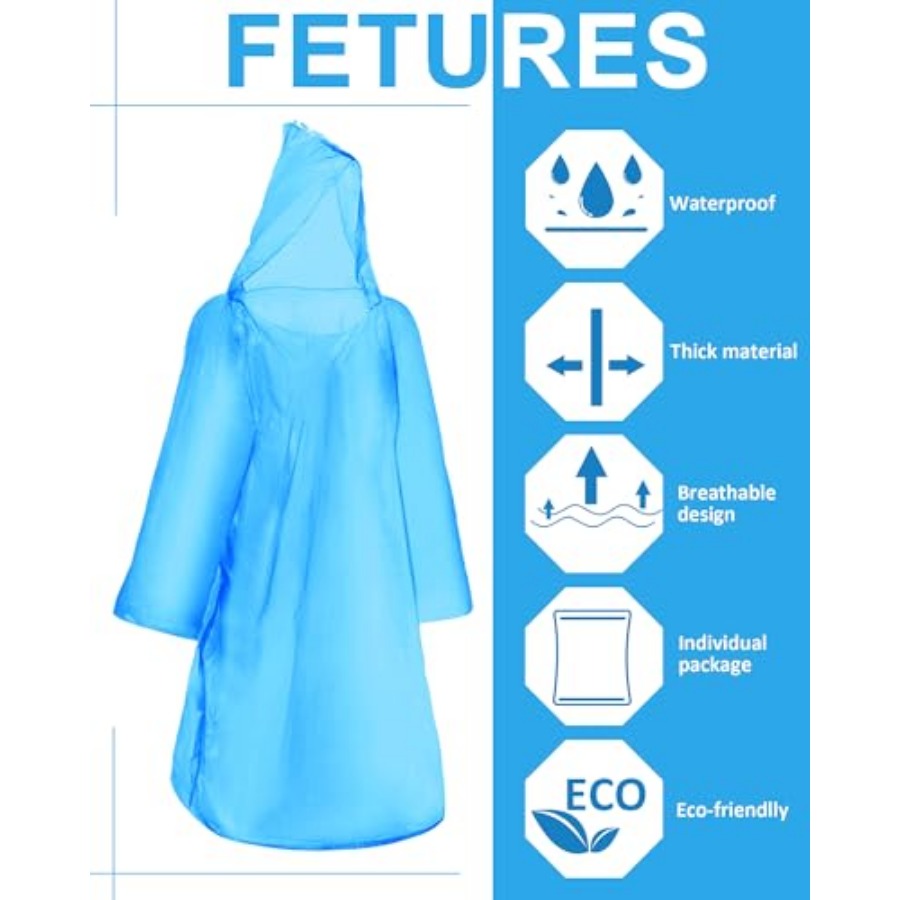 120 Pack Disposable Rain Ponch - Emergency Poncho Rain avis et prix