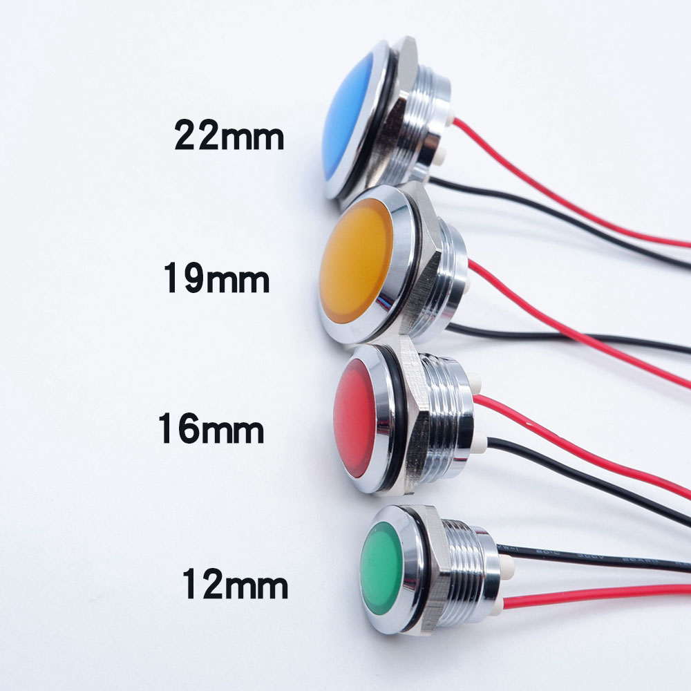 10pcs 12/16/19/22mm Metal LED  - Signal Panel Orange avis et prix