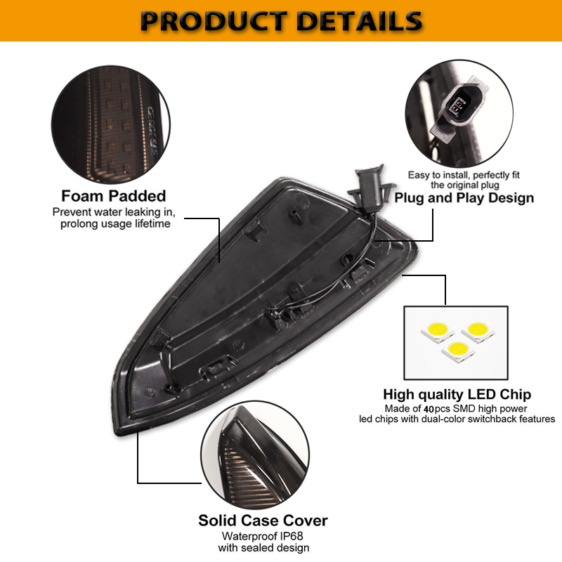 LED Dynamic Turn Signal Light  - Signal Panel Orange avis et prix