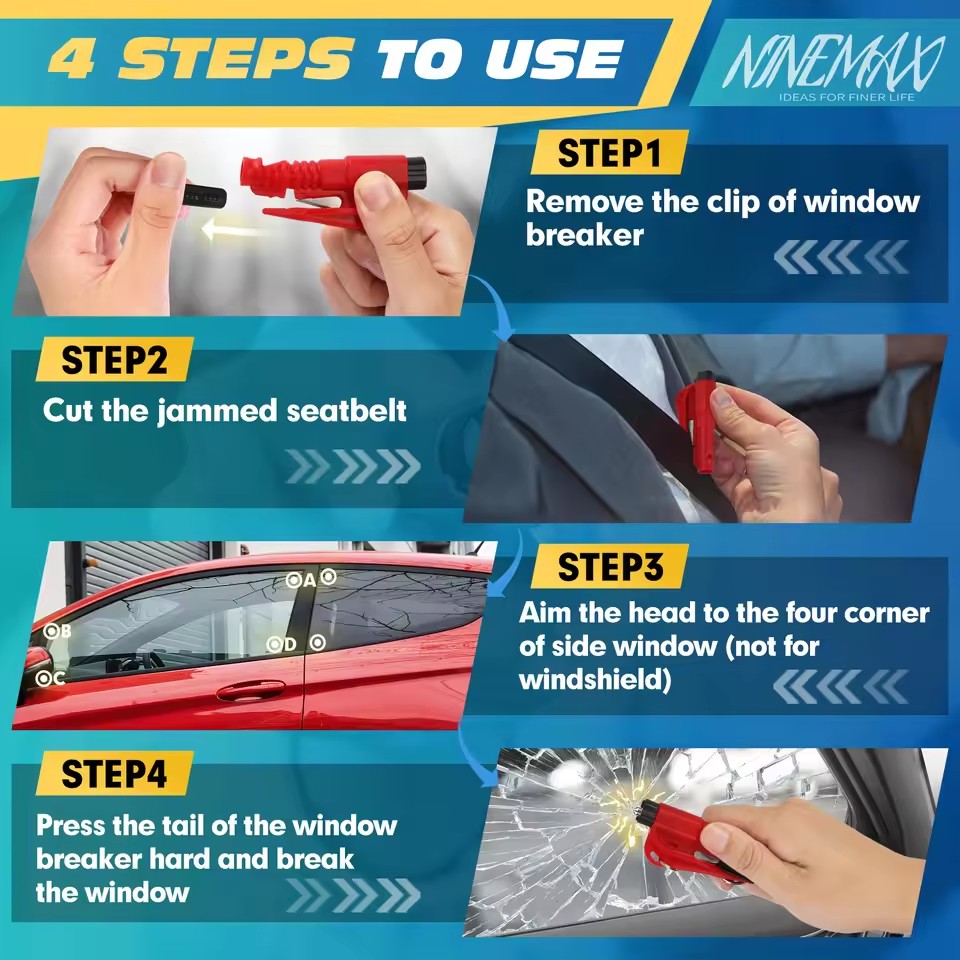 Safety Hammer Car Escape Tool  - Rescue Rope Throw avis et prix