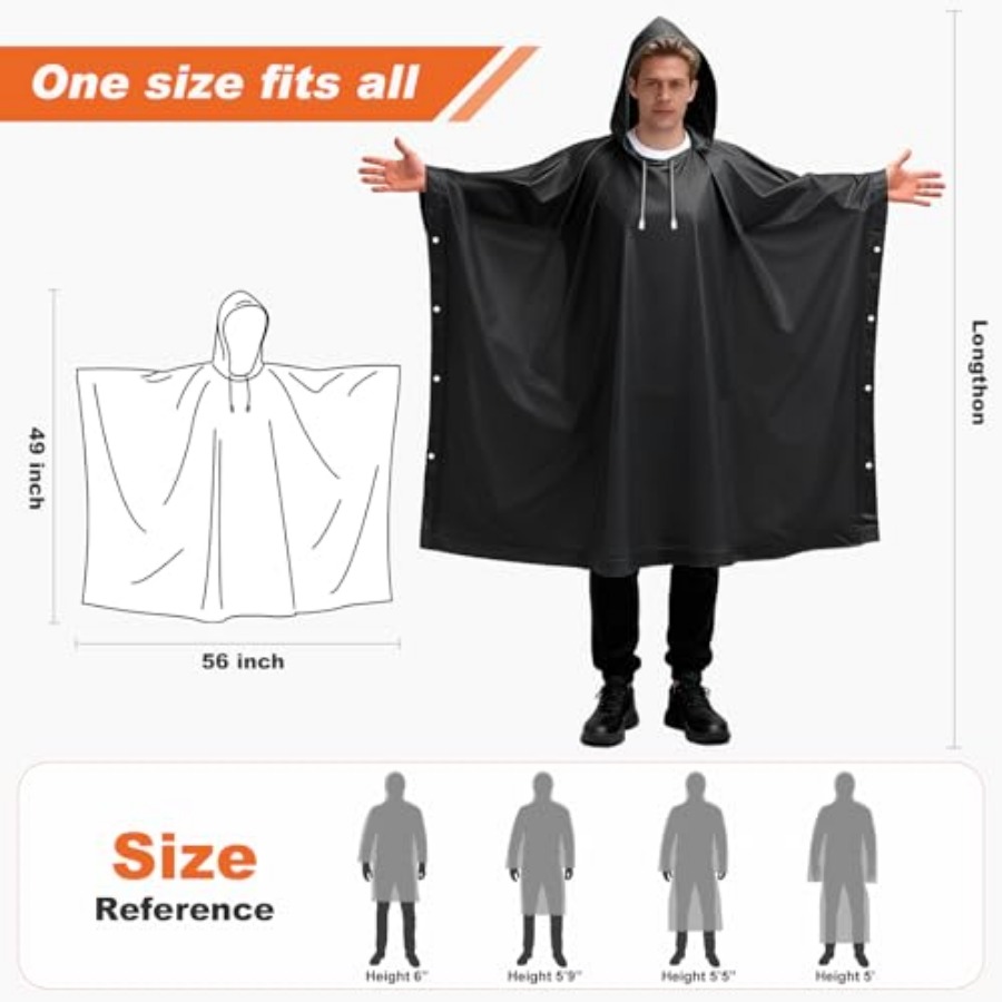 8 Pack Hooded Rain Ponchos for - Emergency Poncho Rain avis et prix