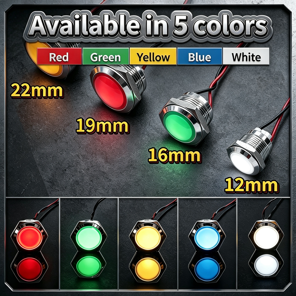 12mm 16mm 19mm 22mm Metal LED  - Signal Panel Orange avis et prix
