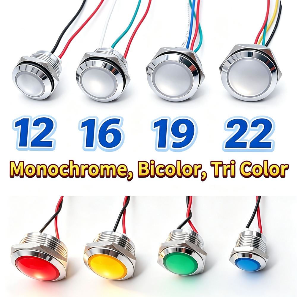 12mm 16mm 19mm 22mm Metal LED  - Signal Panel Orange avis et prix