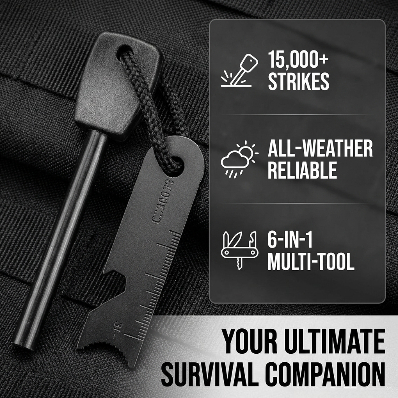 Multi-Function Wooden Handle M - Magnesium Fire Starter avis et prix