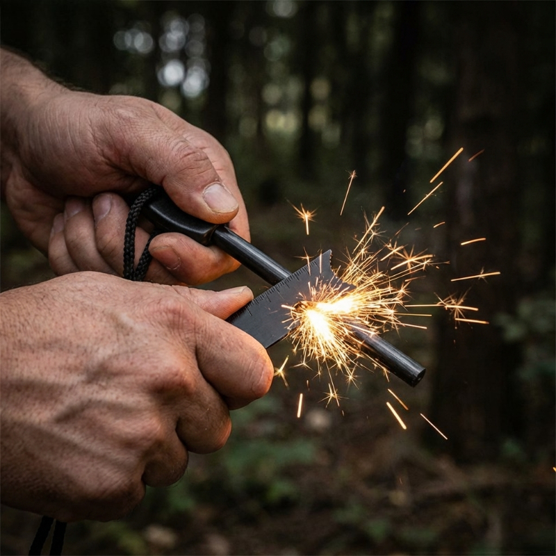 Multi-Function Wooden Handle M - Magnesium Fire Starter avis et prix