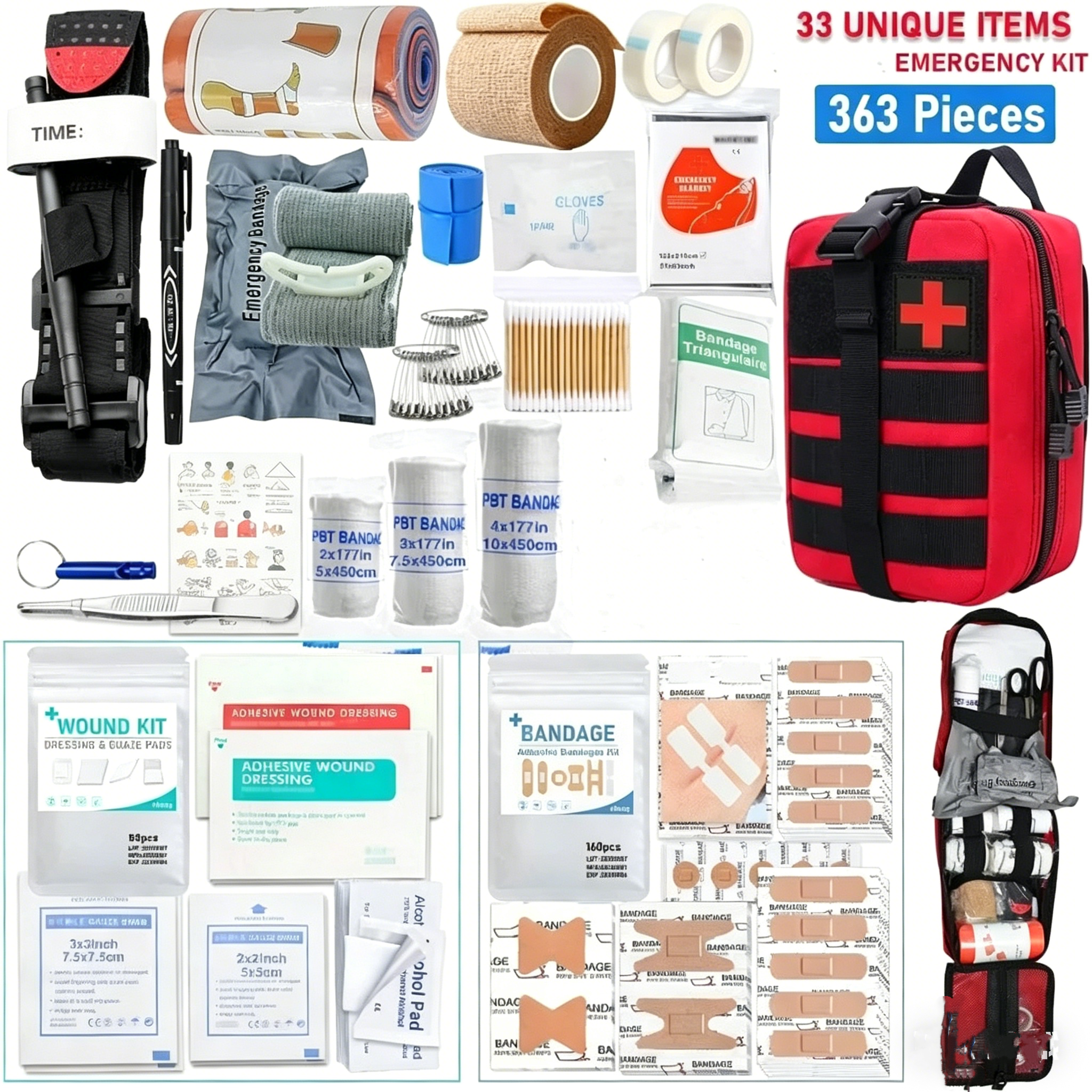 363pcs First Aid Kit Bag All P - Bivy Bag Emergency avis et prix