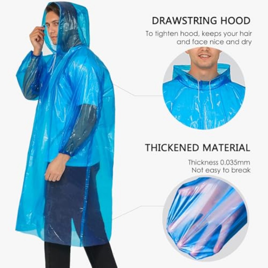 Disposable Rain Ponchos for Ad - Emergency Poncho Rain avis et prix