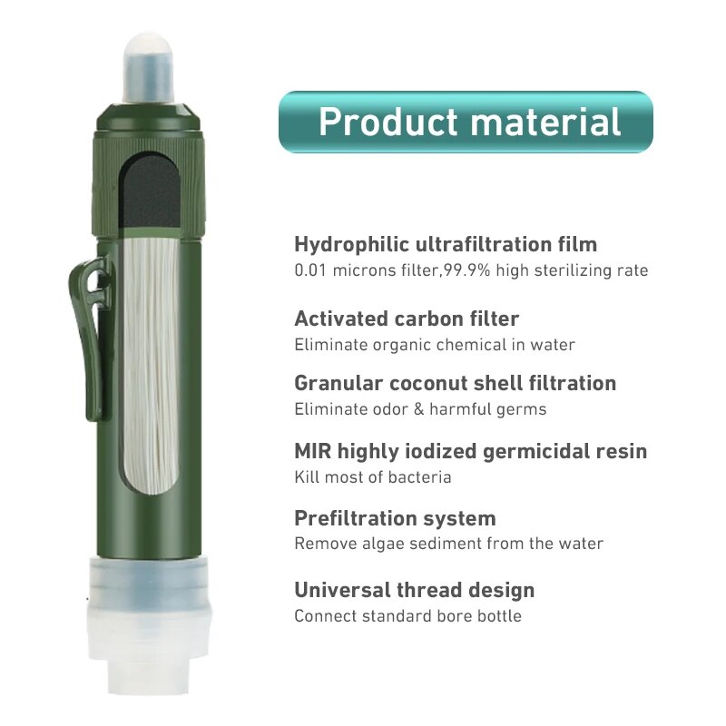 Outdoor Mini Filter Straw Set  - Water Purification Straw avis et prix