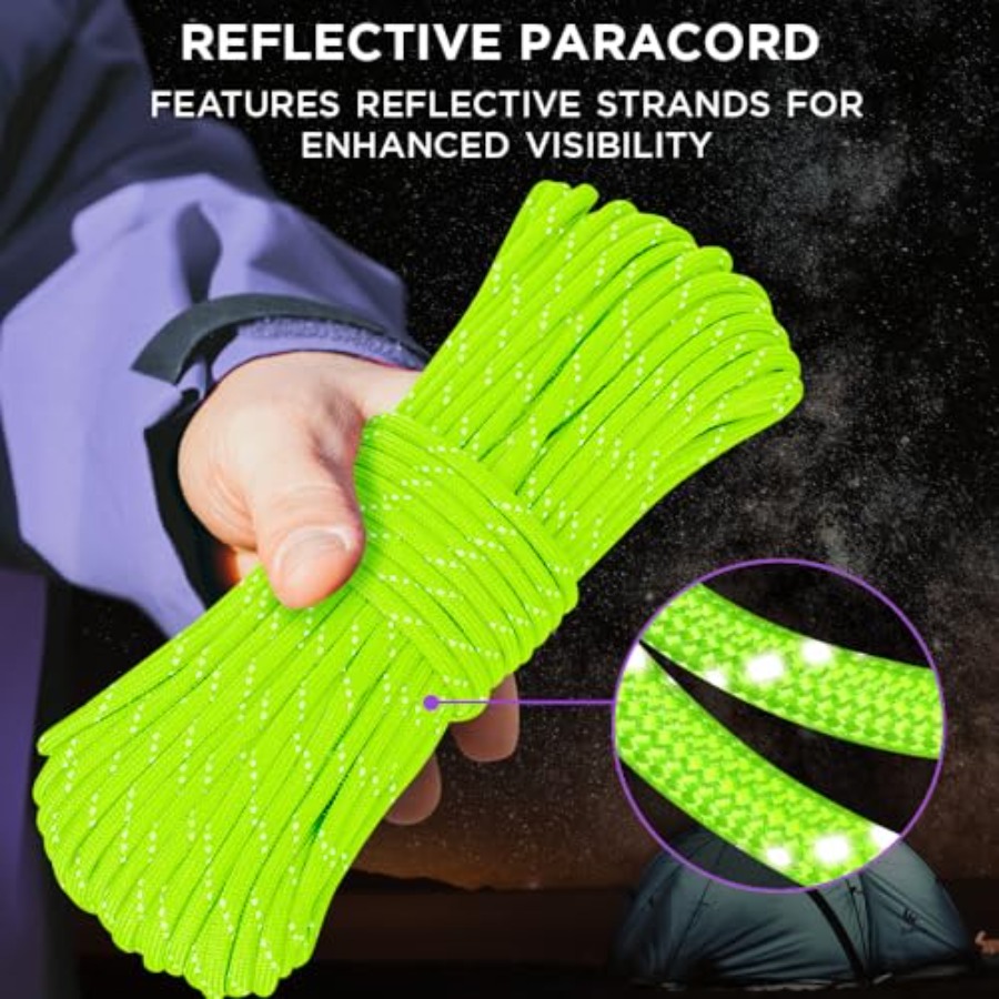 Reflective Paracord Rope 1000  - Para Cord 1000Ft avis et prix
