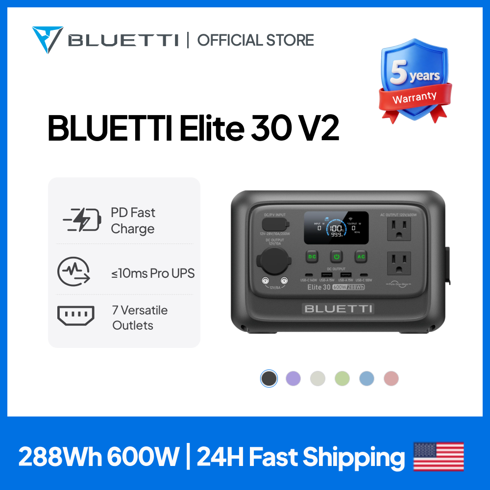 【Renew】BLUETTI Elite 30 V2 Por - Solar Emergency Charger avis et prix