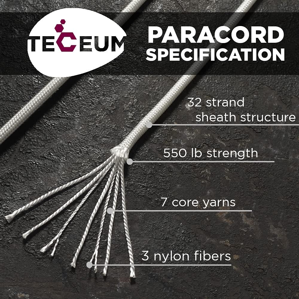 Paracord Type III 550 White 10 - Para Cord 1000Ft avis et prix