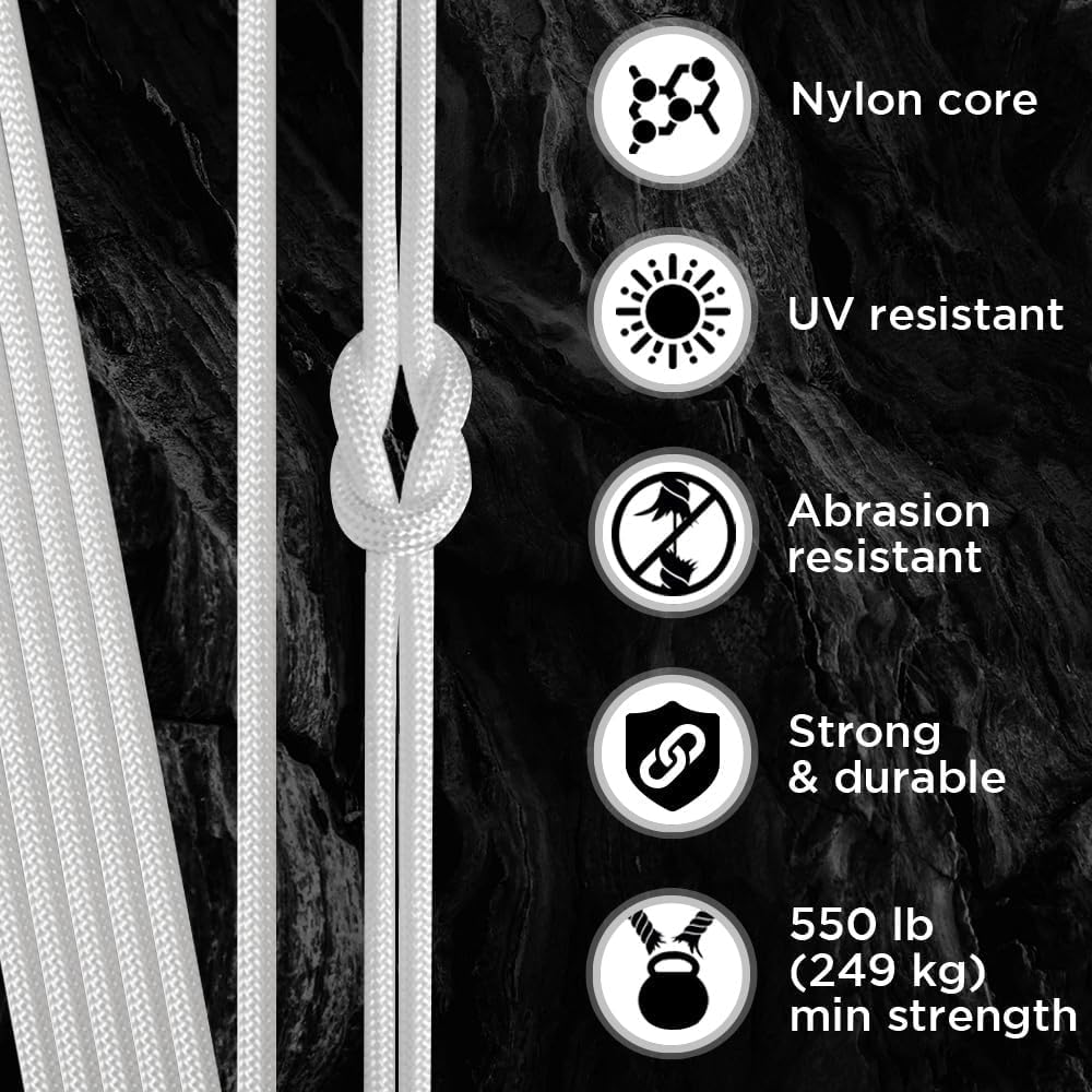 Paracord Type III 550 White 10 - Para Cord 1000Ft avis et prix