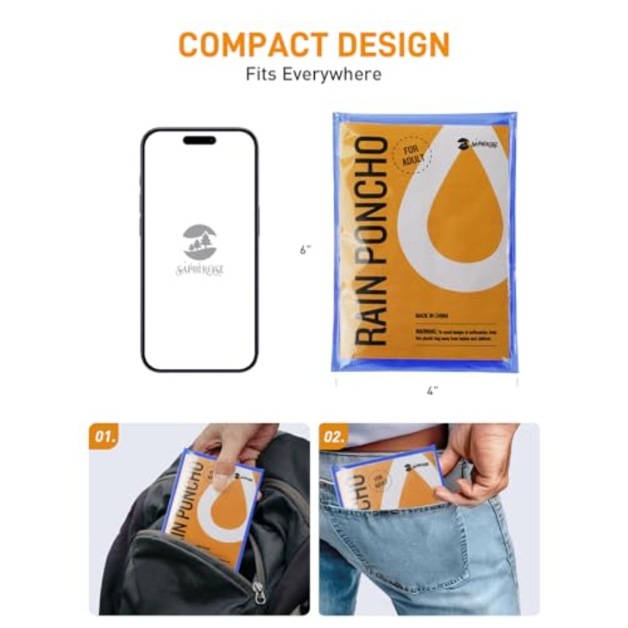 Disposable Rain Ponchos Emerge - Emergency Poncho Rain avis et prix