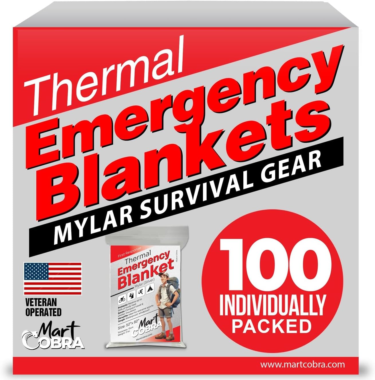 100-Pack Reflective Thermal Bl - Survival Blanket Reflective avis et prix