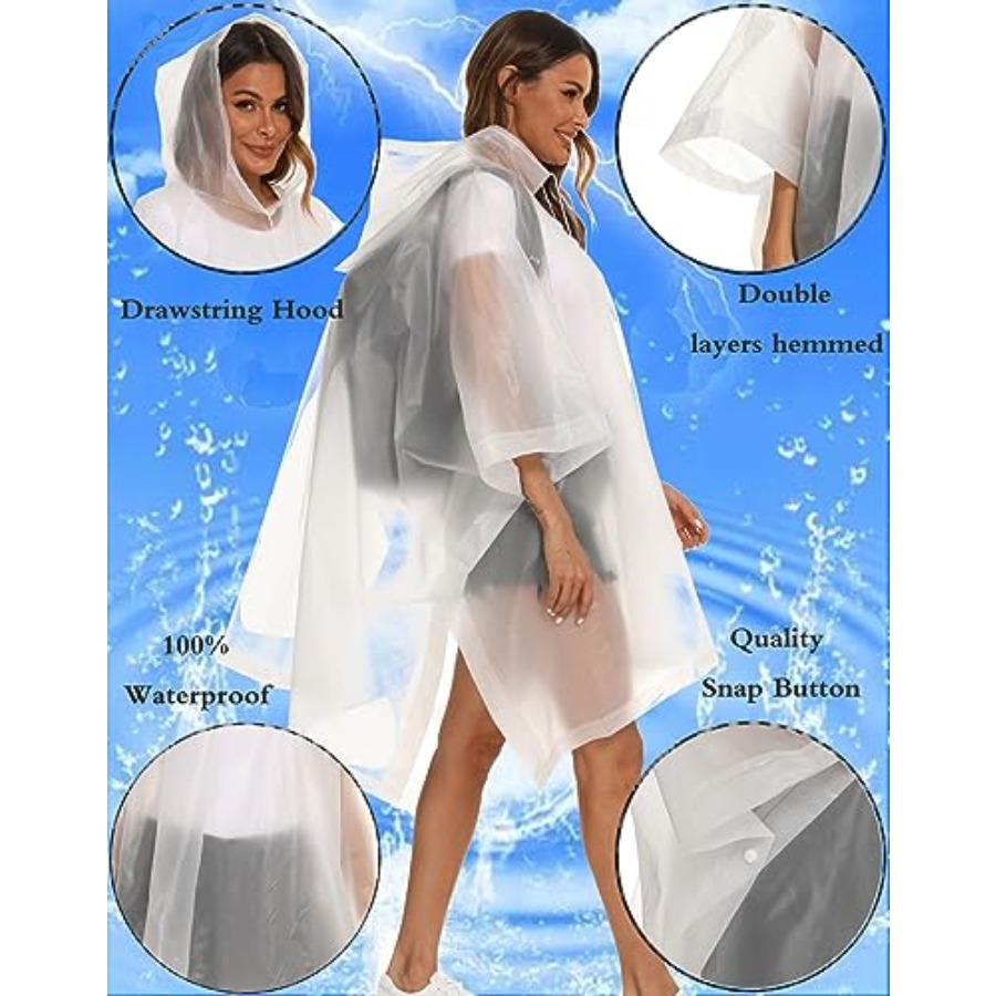 2 Pack Rain Ponchos for Adults - Emergency Poncho Rain avis et prix