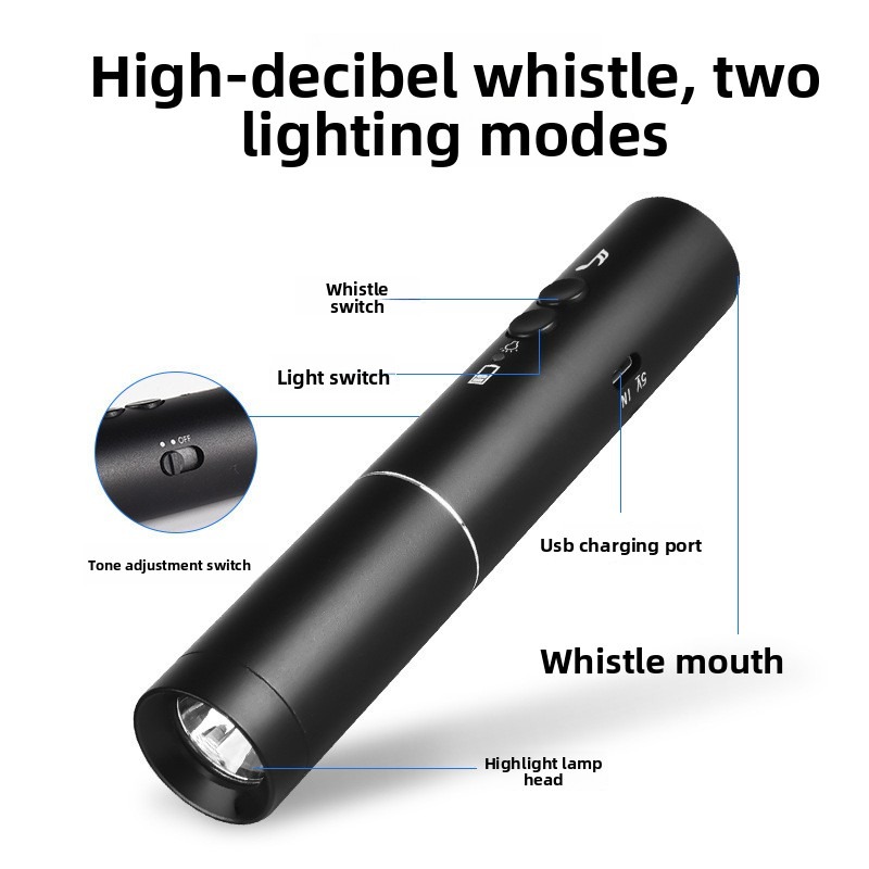 New LED Flashlight Electronic  - Emergency Whistle Loud avis et prix