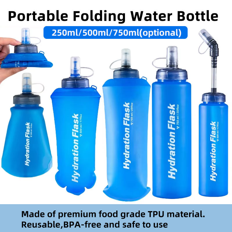 250ml 500ml 750ml Portable Fol - Water Bag Collapsible avis et prix