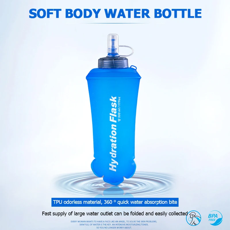 250ml 500ml 750ml Portable Fol - Water Bag Collapsible avis et prix