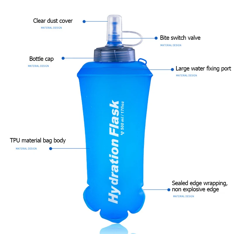 250ml 500ml 750ml Portable Fol - Water Bag Collapsible avis et prix