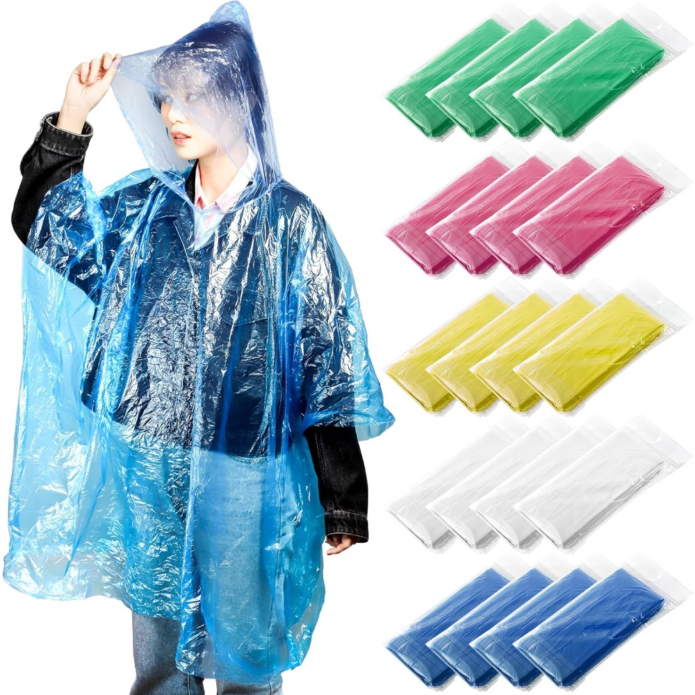 20 Pack Disposable Rain Poncho - Emergency Poncho Rain avis et prix