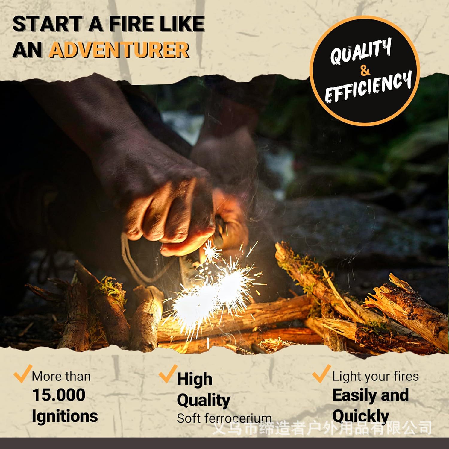 Portable Outdoor Flint and Ste - Magnesium Fire Starter avis et prix