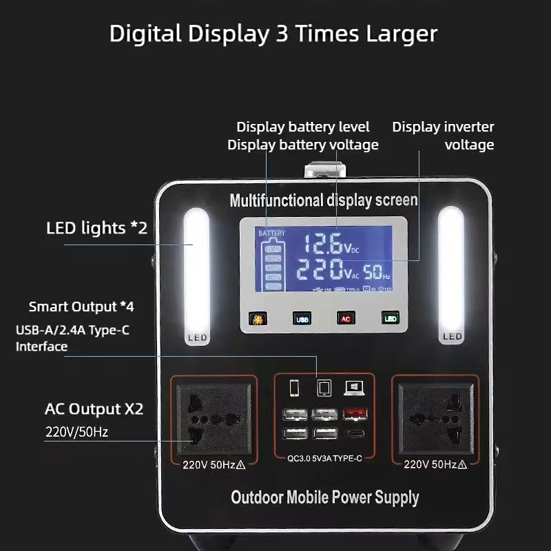 220V LiFePO4 Portable Power St - Solar Emergency Charger avis et prix