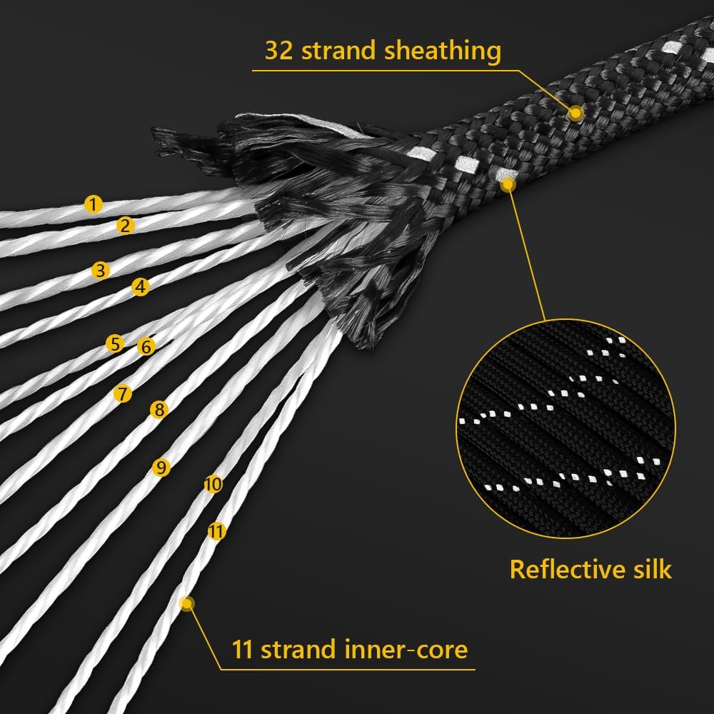 4mm Reflective Paracord Rope,  - Para Cord 1000Ft avis et prix