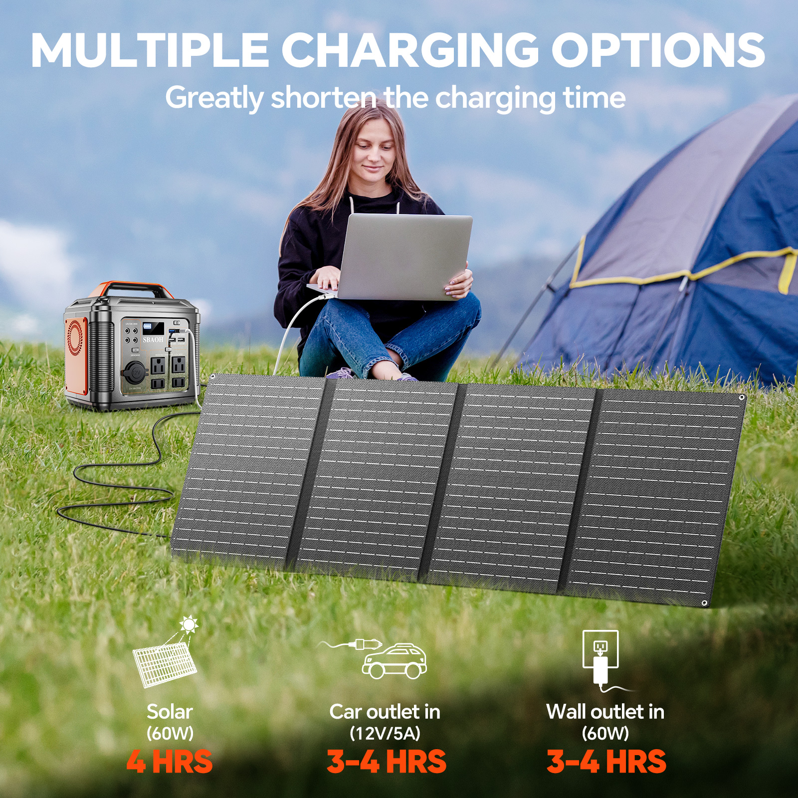 300W Portable Power Station, 2 - Solar Emergency Charger avis et prix