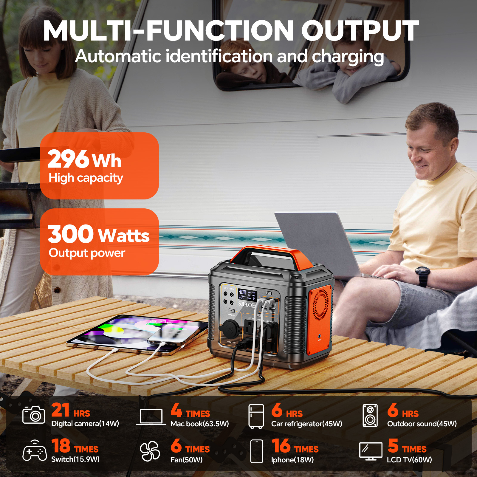 300W Portable Power Station, 2 - Solar Emergency Charger avis et prix