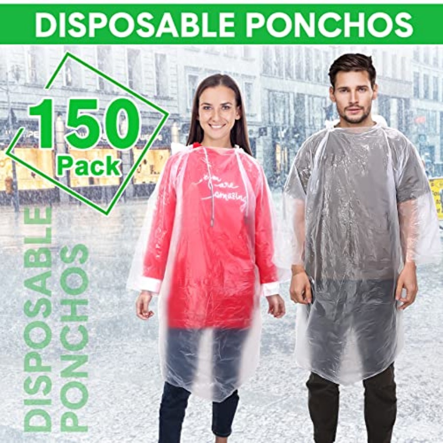 150 Pcs Disposable Rain Poncho - Emergency Poncho Rain avis et prix