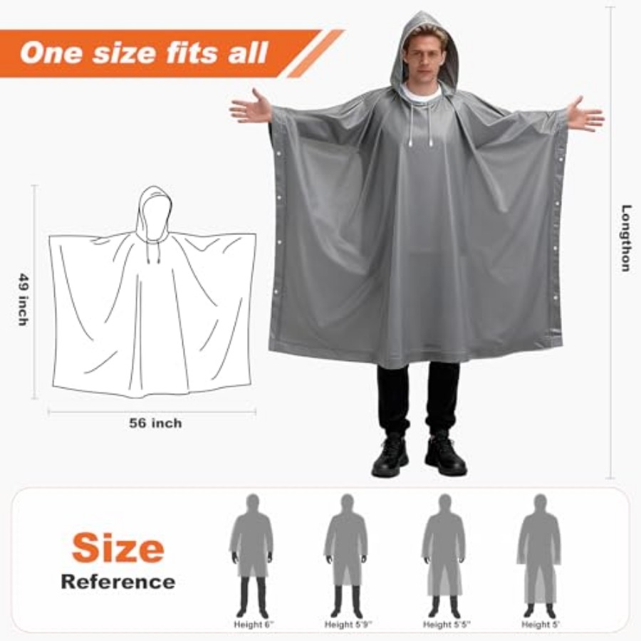 8 Pack Hooded Rain Ponchos for - Emergency Poncho Rain avis et prix