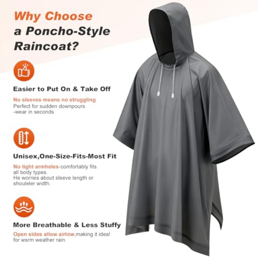 8 Pack Hooded Rain Ponchos for - Emergency Poncho Rain avis et prix