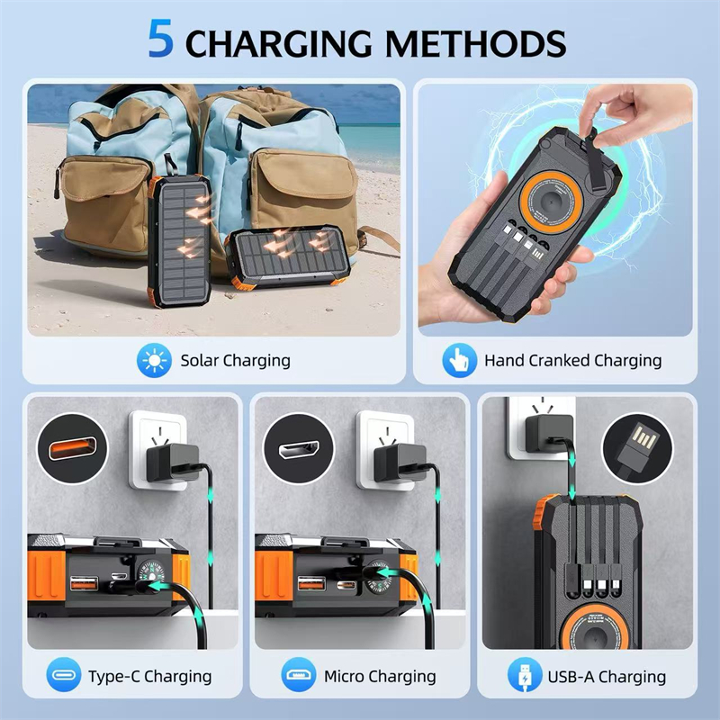 20000mAh Hand Crank Solar Powe - Solar Emergency Charger avis et prix