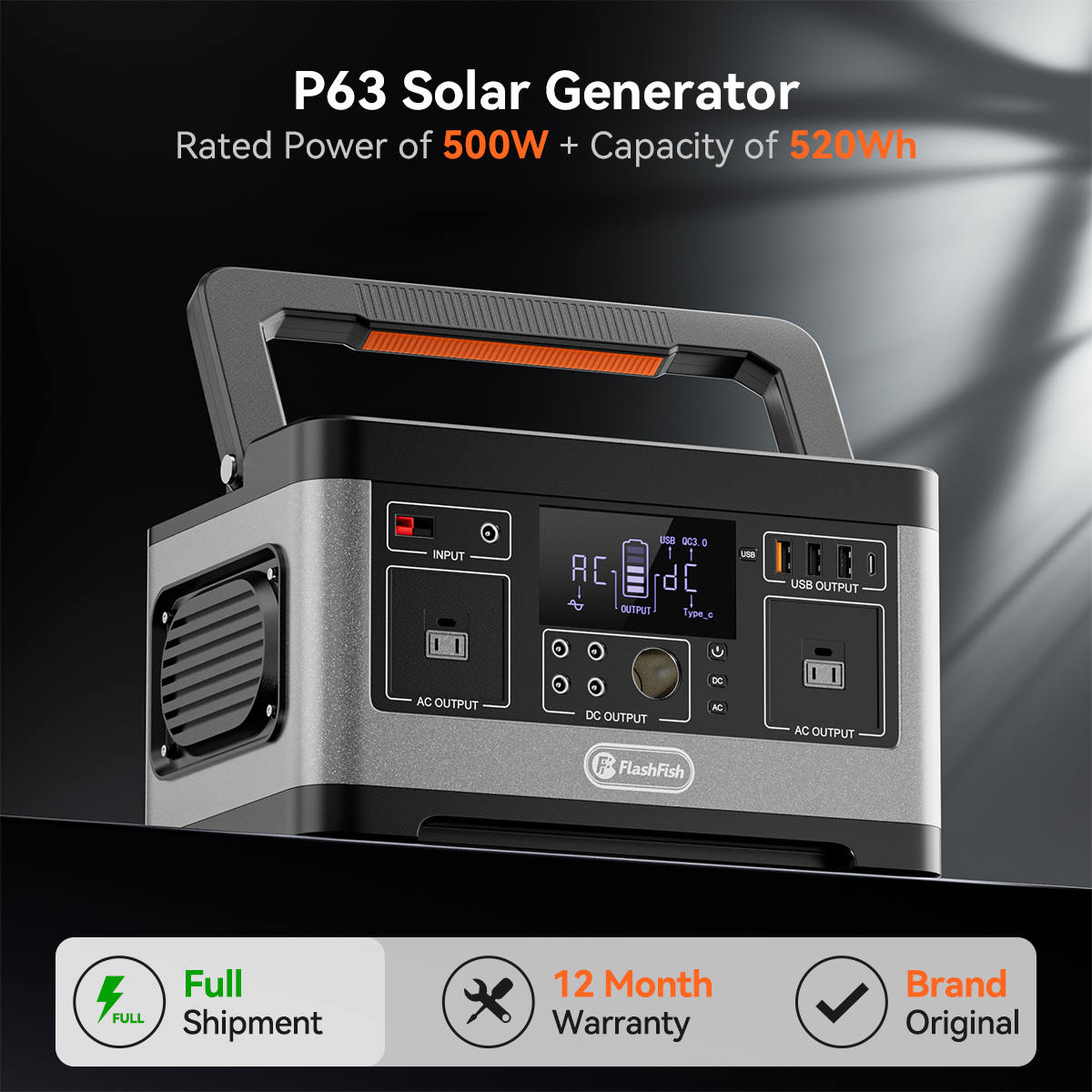 FF FlashFish P63 Portable Powe - Solar Emergency Charger avis et prix