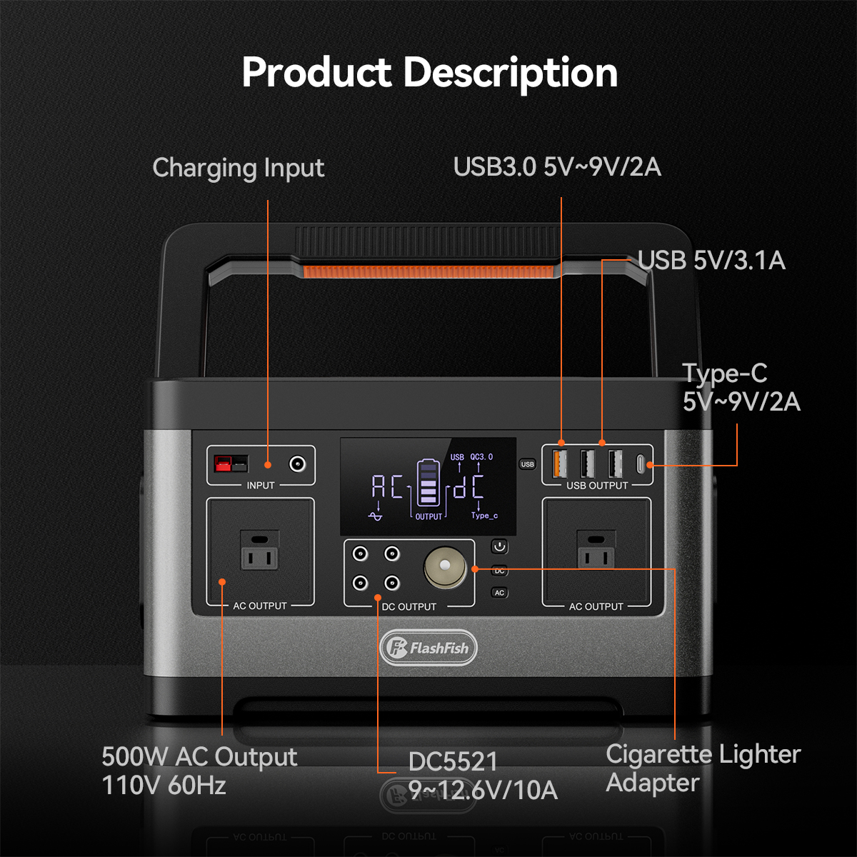 FF FlashFish P63 Portable Powe - Solar Emergency Charger avis et prix