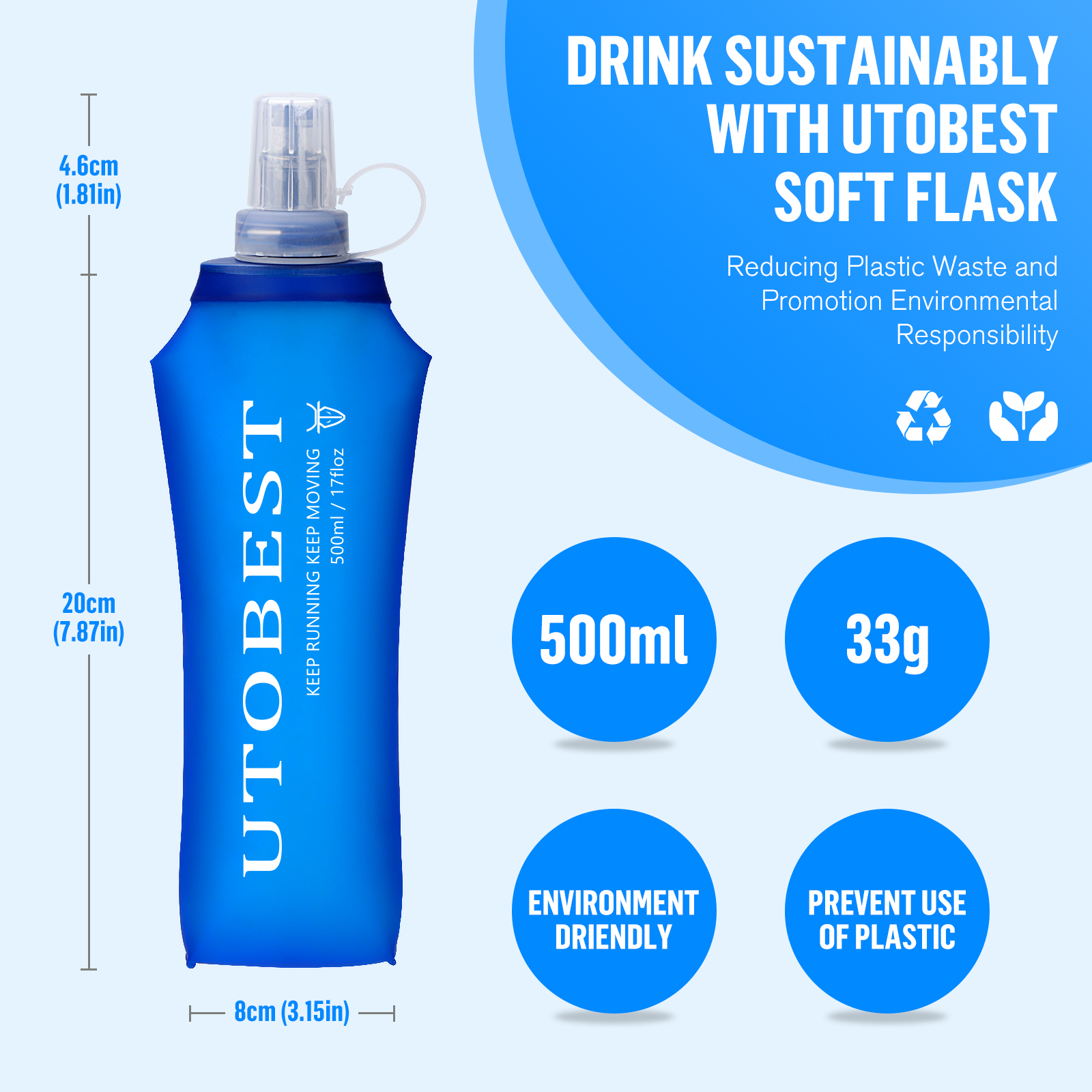 UTOBEST 250ml 350ml 500ml Soft - Water Bag Collapsible avis et prix
