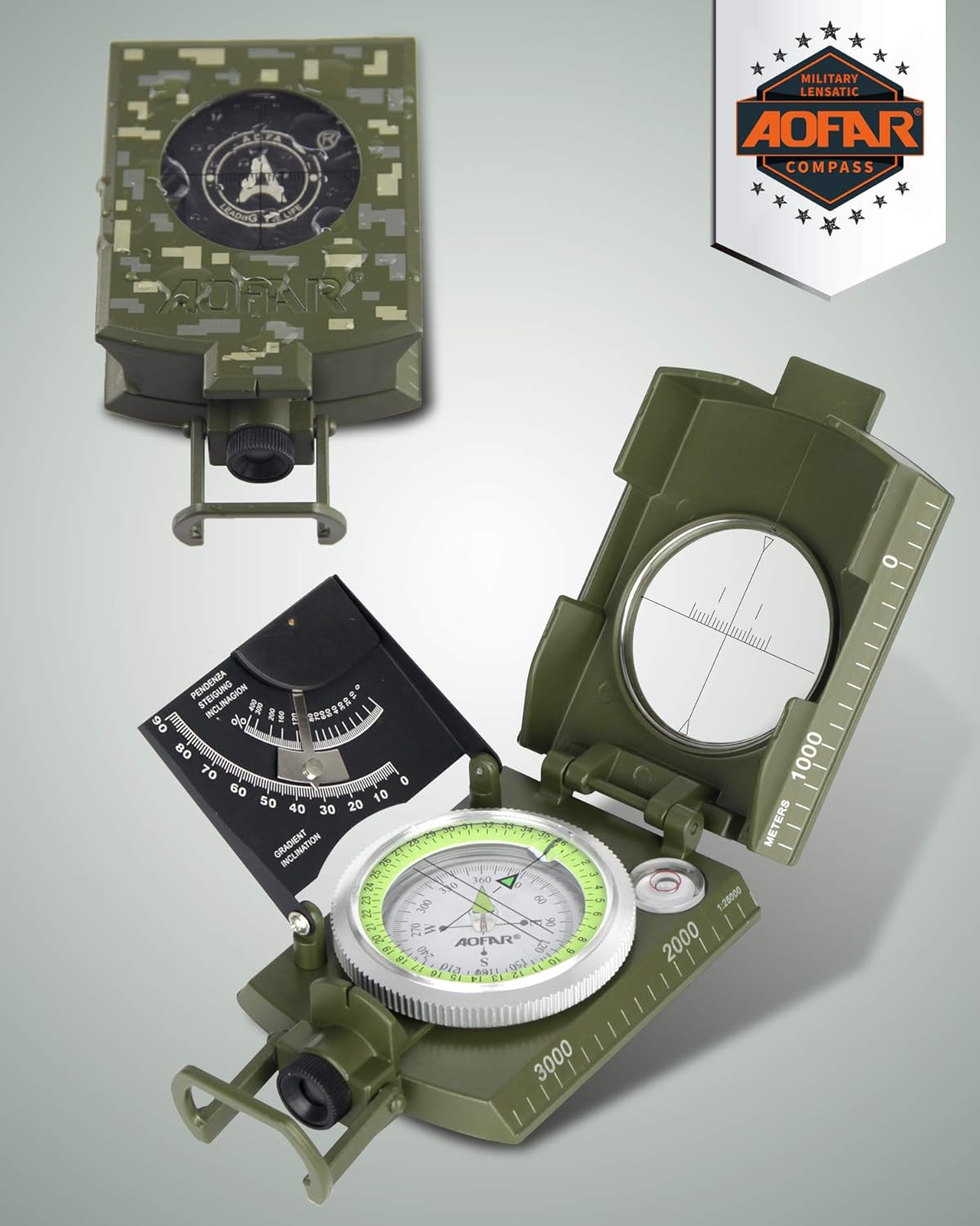 Military Compass for Hiking, L - Compass Lensatic avis et prix