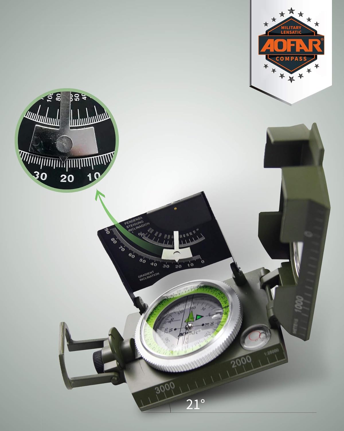 Military Compass for Hiking, L - Compass Lensatic avis et prix