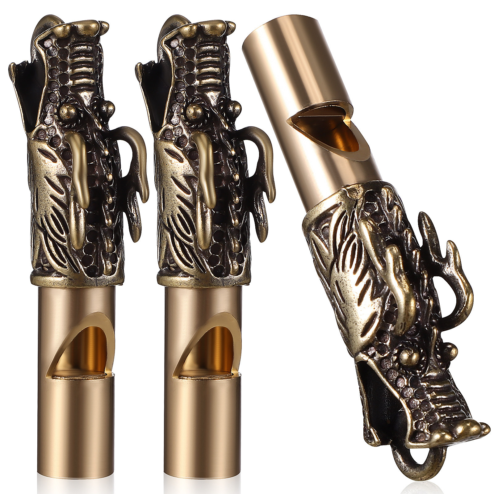 3Pcs Dragon Whistles Brass Vin - Emergency Whistle Loud avis et prix