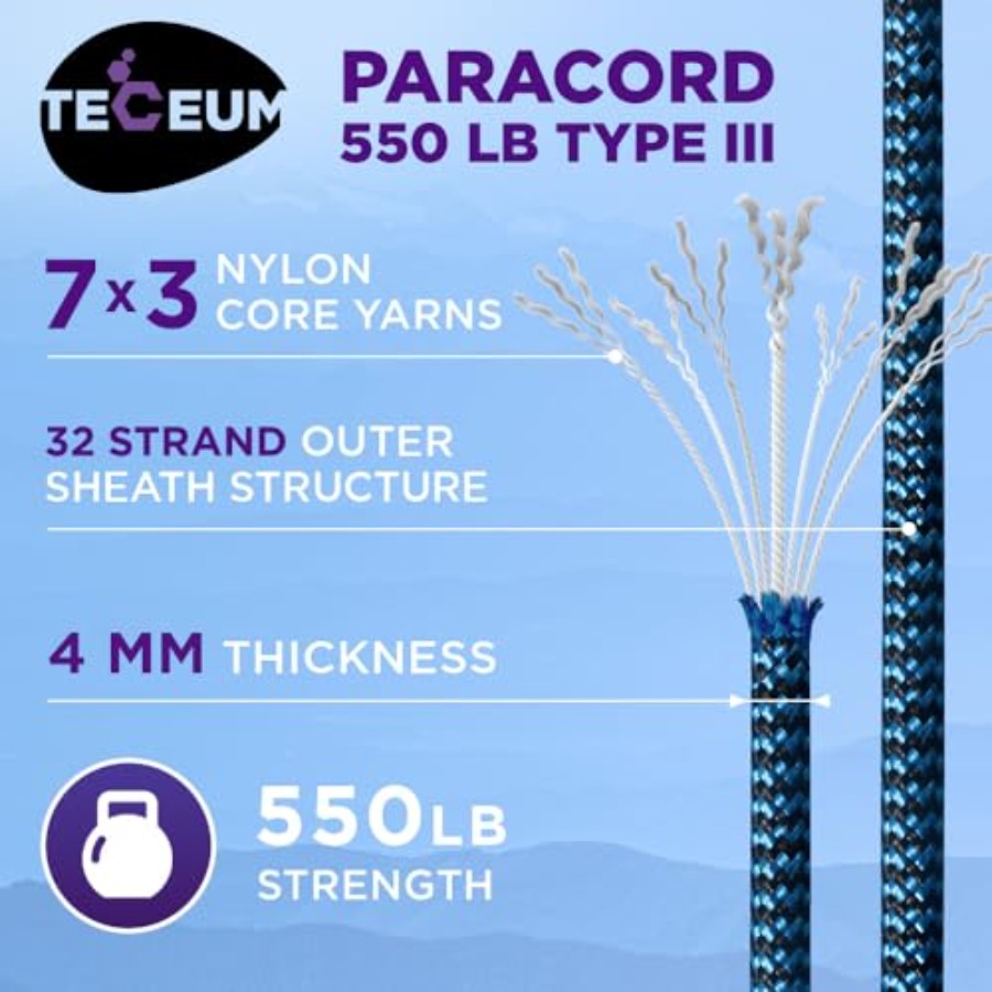 Reflective Paracord Rope 1000  - Para Cord 1000Ft avis et prix