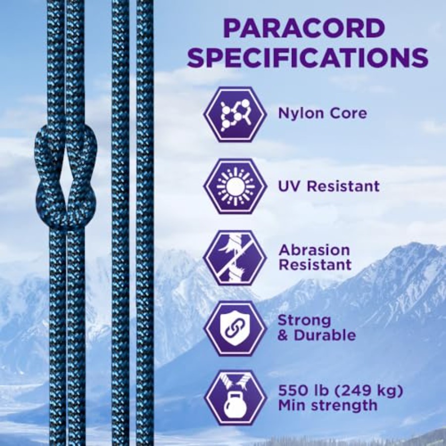 Reflective Paracord Rope 1000  - Para Cord 1000Ft avis et prix