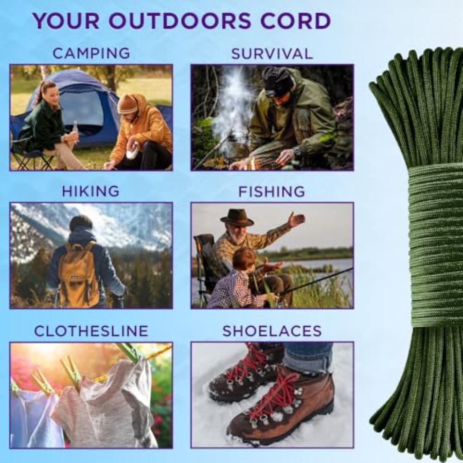 Reflective Paracord Rope 1000  - Para Cord 1000Ft avis et prix