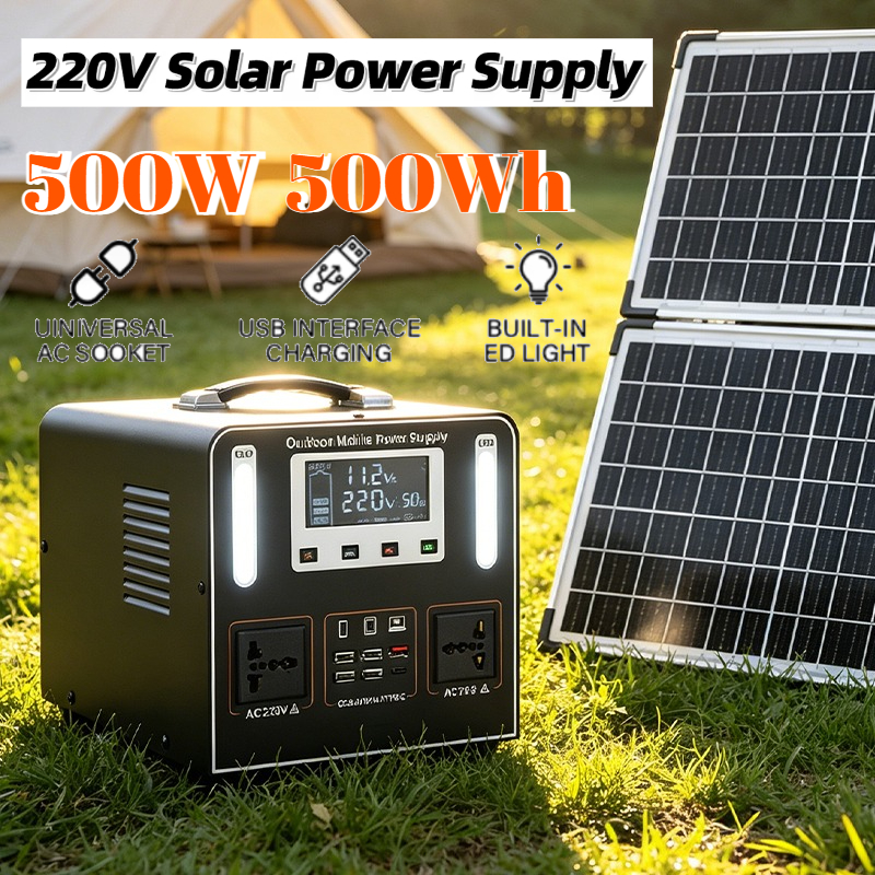 500W AC 220V Portable Power St - Solar Emergency Charger avis et prix