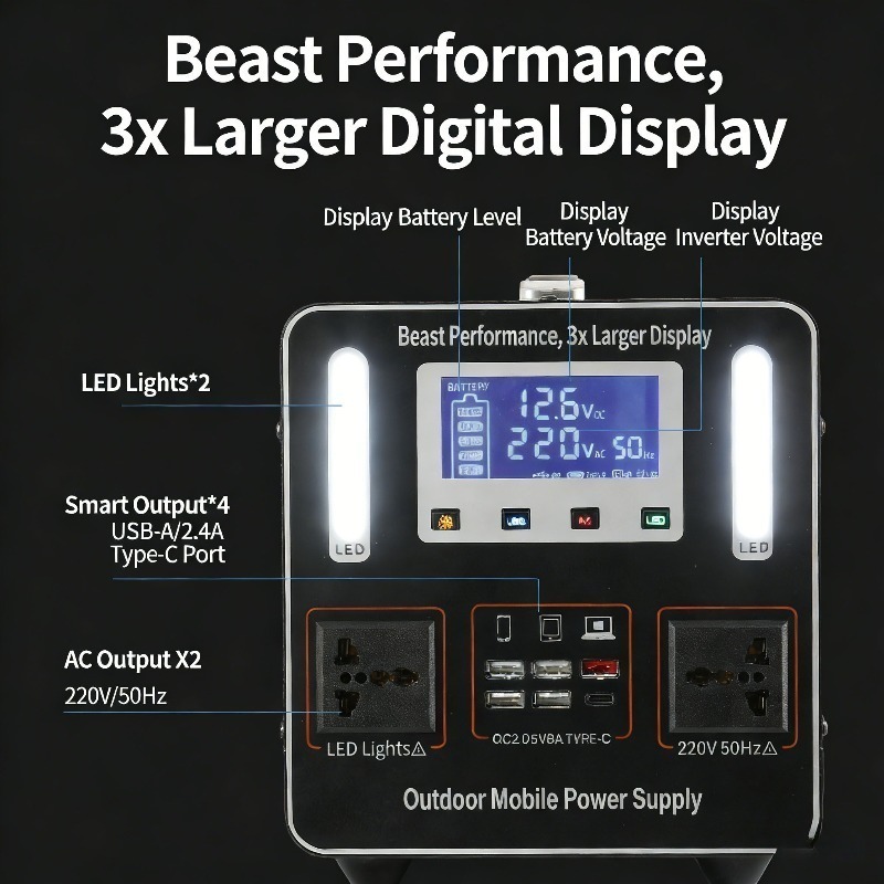 500W AC 220V Portable Power St - Solar Emergency Charger avis et prix