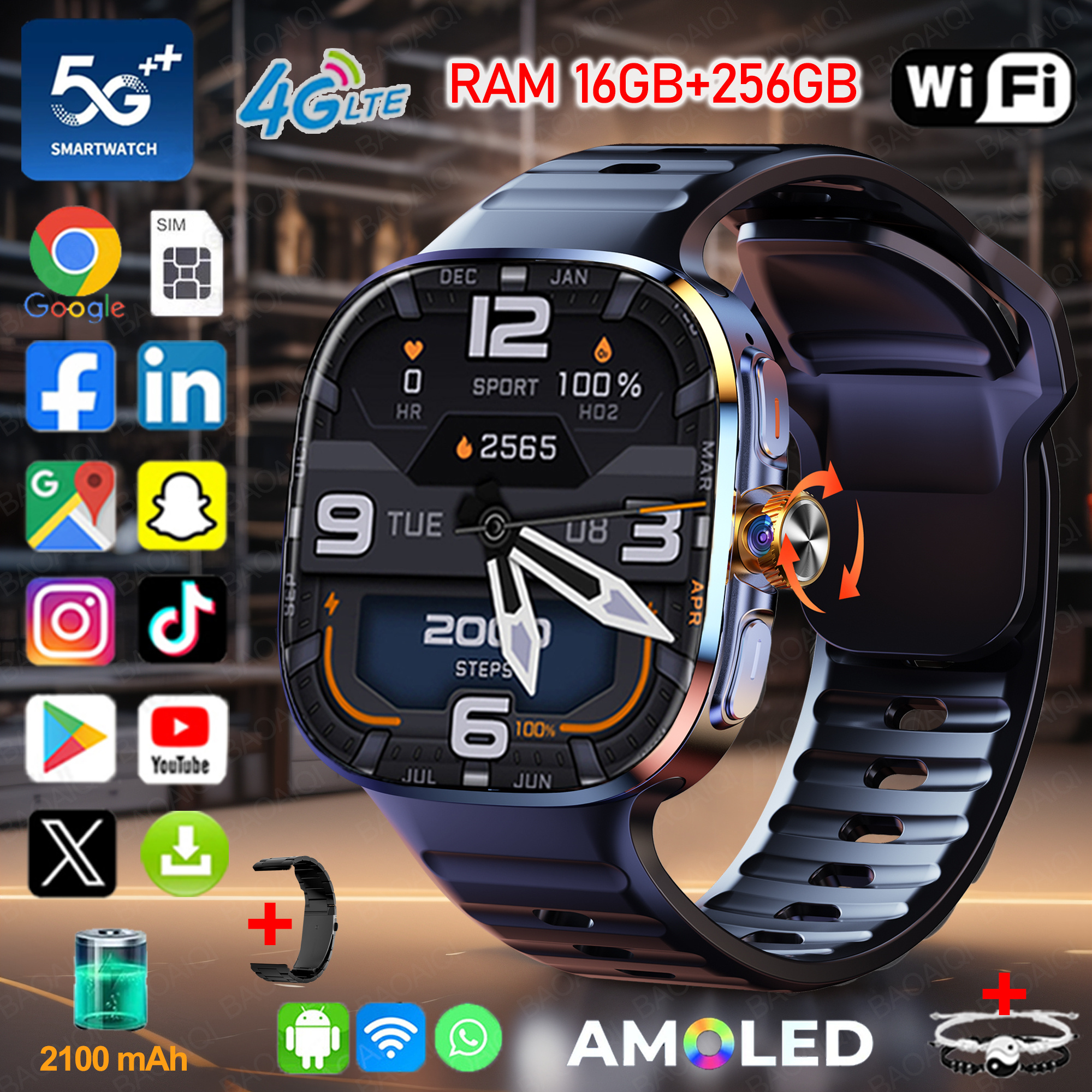 New Large Screen Smartwatch 4G - Compass Lensatic avis et prix