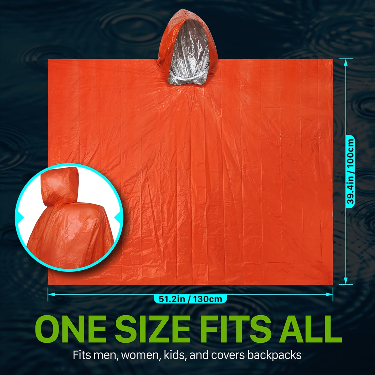 Emergency Survival Rain Poncho - Survival Blanket Reflective avis et prix